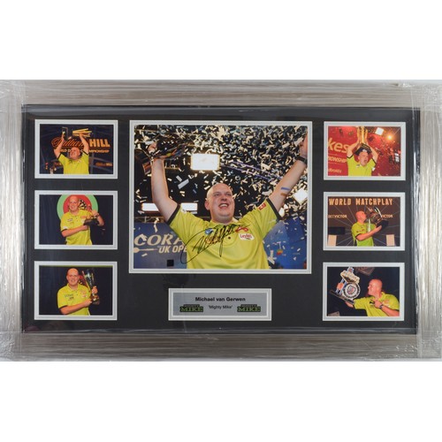 199 - Darts Memorabilia - A signed montage photo of world champion Michael 