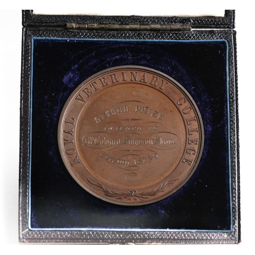 47 - The Coleman Prize Medal - Instituted in 1860. Awarded by Royal Veterinary College as Second Prize fo... 