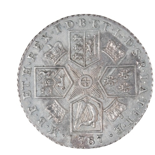 58 - George III, Shilling. 1787. With semee of hearts (S3746). Nice GVF bright in places.