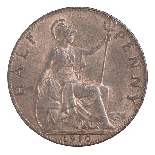 103 - Edward VII, HalfPenny. 1910 (S3991) EF with really good lustre