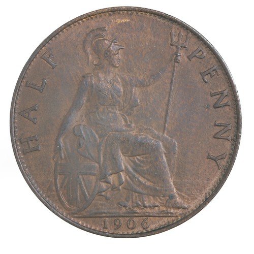 99 - Edward VII, HalfPenny. 1906 (S3991) EF with nice lustre