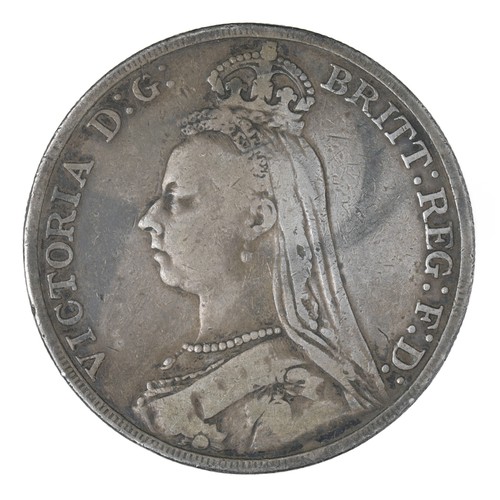 89 - Victoria, Crown. 1890. Jubiliee Head. (S3921) Fine with some black marks on obverse