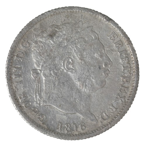 64 - George III, Shilling. 1816. Laurel head. (S3790) Fine