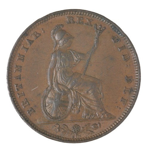 68 - George IV, Farthing. 1826 Die axis ^^ with reverse shield baring saltire of arms. (S3825). GVF