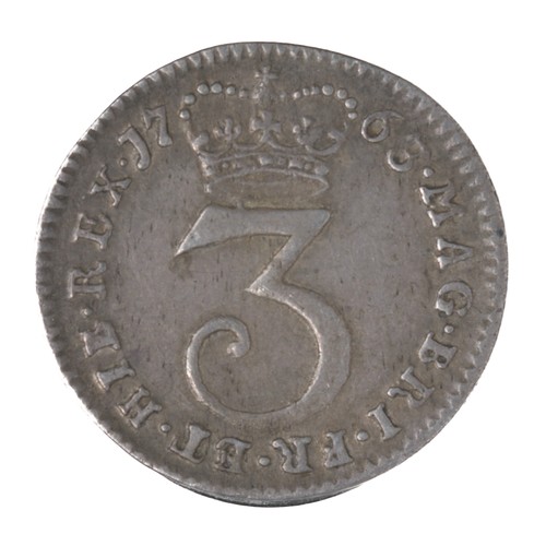 56 - George III, Maundy Threepence. 1763. Young laurel head. Crowned 3 on reverse (S3753). GVF