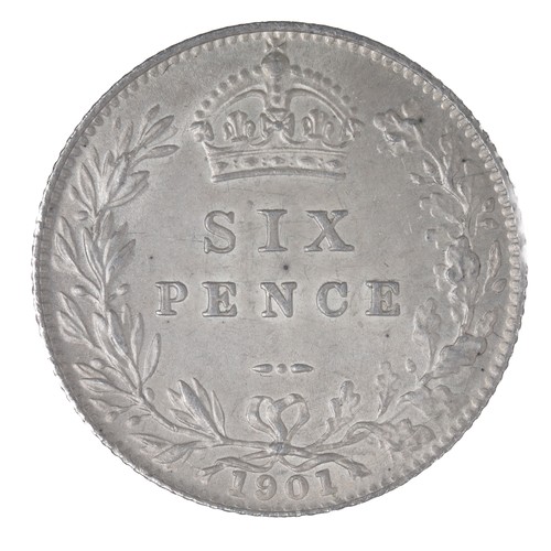 95 - Victoria, Sixpence. 1901 (S3941) GEF/AUNC