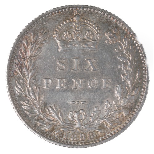 86 - Victoria Sixpence 6d - 1888 - Unc - S3929