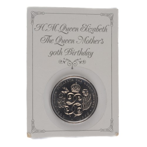 113 - Elizabeth II Five Pound Coin. 1990. H.M. Queen Elizabeth The Queen Mother's 90th Birthday. (S4301) F... 