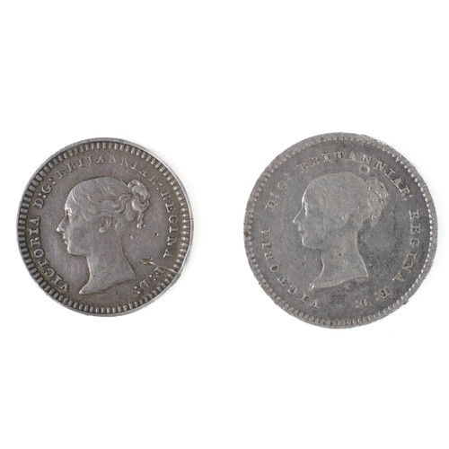 77 - Victoria, Maundy Twopence 1851 - GF (S3919) ; Maundy Threehalfpence 1841 - GF with nice tone (S3920)... 