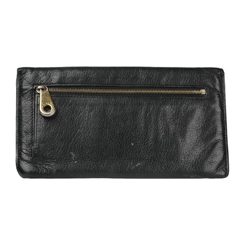 194 - Mulberry Grained Black Leather Purse with postman lock. Pre-loved, used condition.