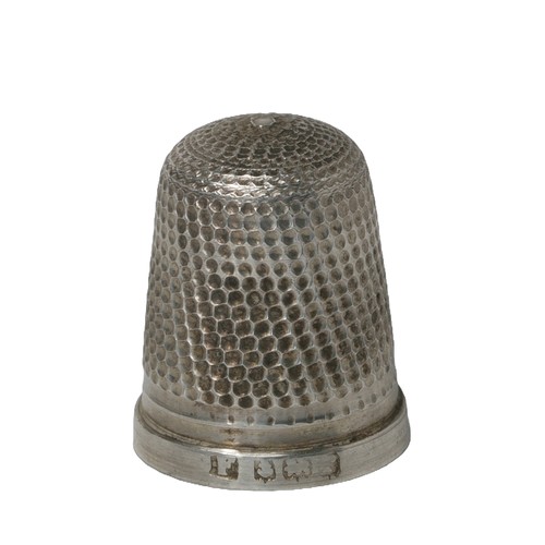 2 - Tiny (possibly child's) thimble marked Birmingham 1916 on rim. Also has a maker's mark of 'F' stampe... 