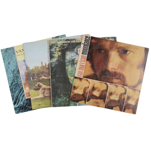 184 - Collection of 4 Van Morrison LPs - featuring Moondance (WS1835) VG+/G+, His Band And The Street Choi... 