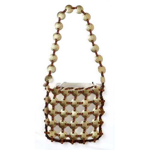 206 - Staud Pucky Bag. Colour: Tan, cream and gold. Really striking and unusual bag. Brand new with tags. ... 