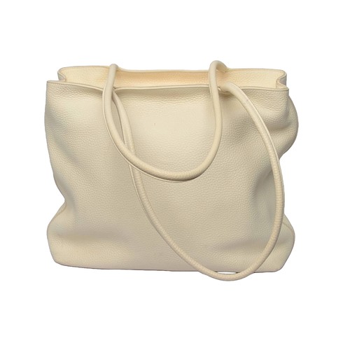 207 - 'The Row' - Beautiful Cream-coloured Leather Handbag. Approx 35.5cms wide and 27cms high (without ha... 