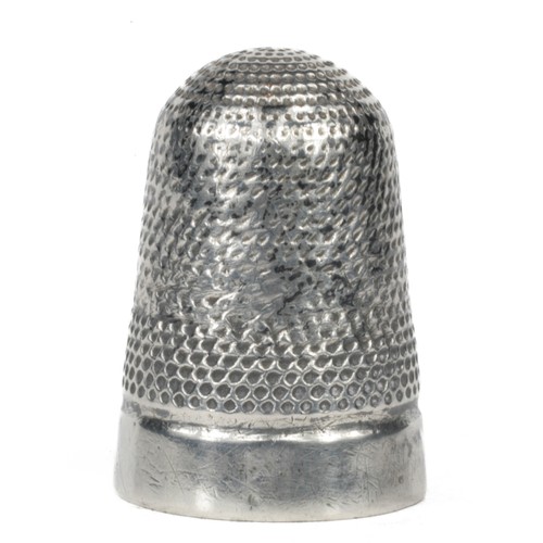 3 - Henry Griffith & Sons Thimble. Chester, 1894. Punched dome and sides with wide silver rim.