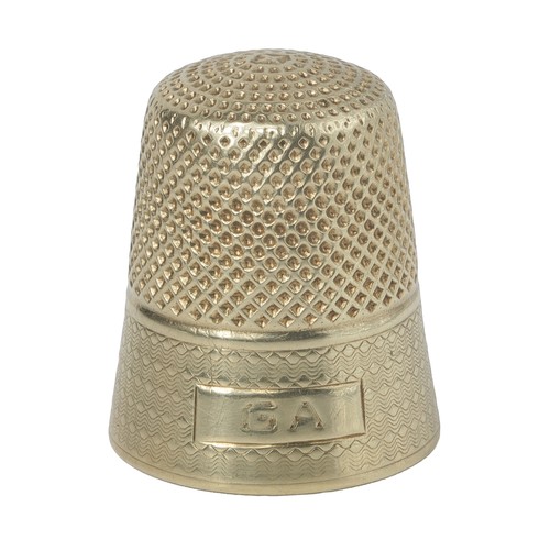 14 - 14K Gold Thimble. Stamped with Ketcham & McDougall makers mark in dome along with '14K' and '11'. Pu... 