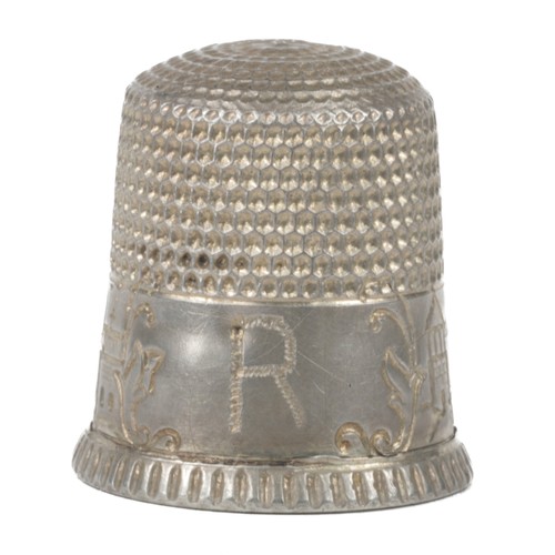 19 - American Sterling Silver Thimble. Marked 'Sterling Silver' in dome along with a star icon. Punched t... 