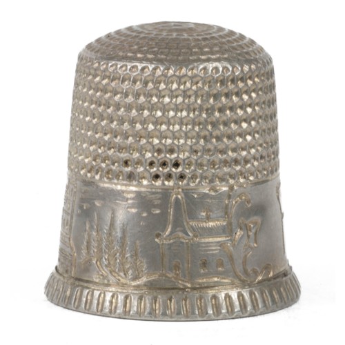 19 - American Sterling Silver Thimble. Marked 'Sterling Silver' in dome along with a star icon. Punched t... 