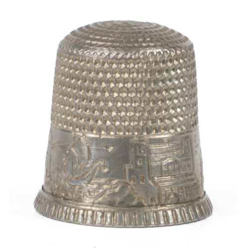 19 - American Sterling Silver Thimble. Marked 'Sterling Silver' in dome along with a star icon. Punched t... 