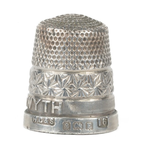 34 - Henry Griffiths & Sons Sterling Silver Thimble. Birmingham 1929. 'Aberystwyth' in large letters on r... 