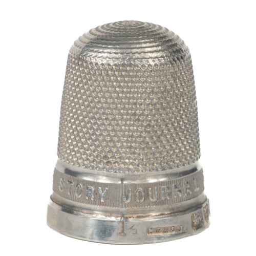 44 - Henry Griffiths Sterling Silver Thimble. Chester 1909. Advertising thimble embossed on plain band wi... 