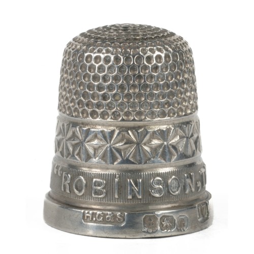 67 - Henry Griffiths & Sons Sterling Silver Thimble. Birmingham 1931. Punched dome with daisy band and an... 