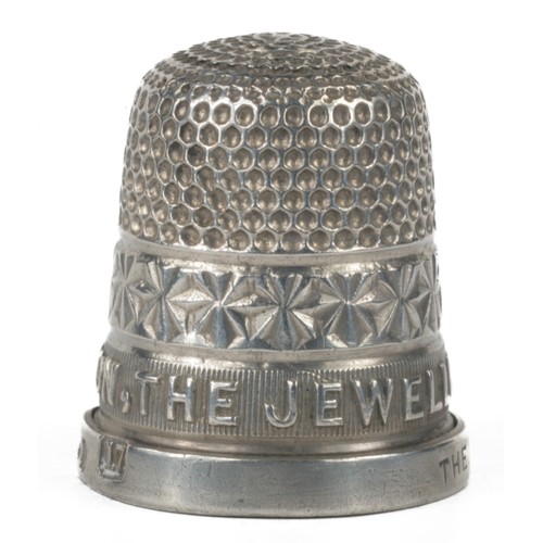 67 - Henry Griffiths & Sons Sterling Silver Thimble. Birmingham 1931. Punched dome with daisy band and an... 