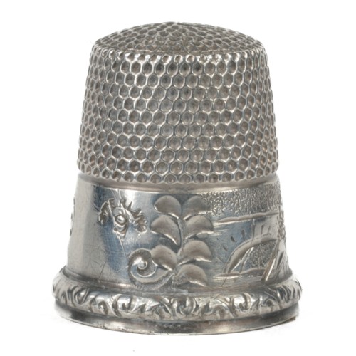 72 - Simon Bros Sterling Silver Thimble. Marked inside dome with 'S' in shield for Simon Bros. American s... 