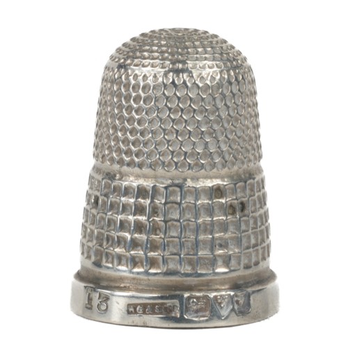 73 - Henry Griffiths & Sons Sterling Silver Thimble. Chester 1906. Punched top and waffle band.