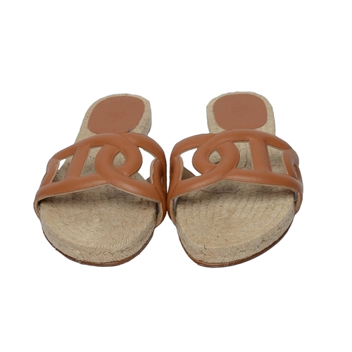 216 - Hermes Paris Tan Espadrille Sandals. Size 40. Brand new, unworn.