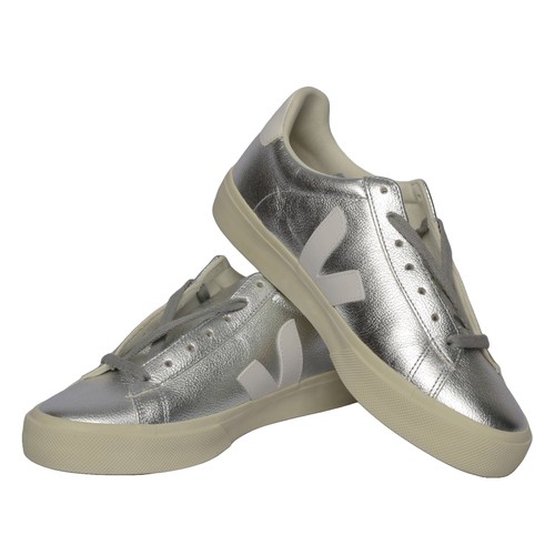 218 - Veja Ladies Trainers. Silver and white. Size 7. Brand new without tags/box.