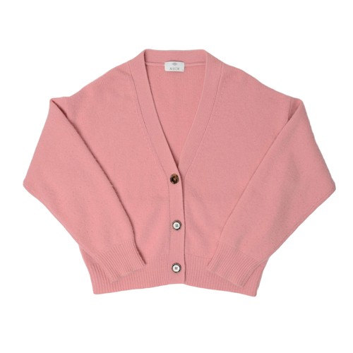 223 - Allude Pink 100% Cardigan. Size L. Small mark to left side (please see photos), but otherwise good c... 