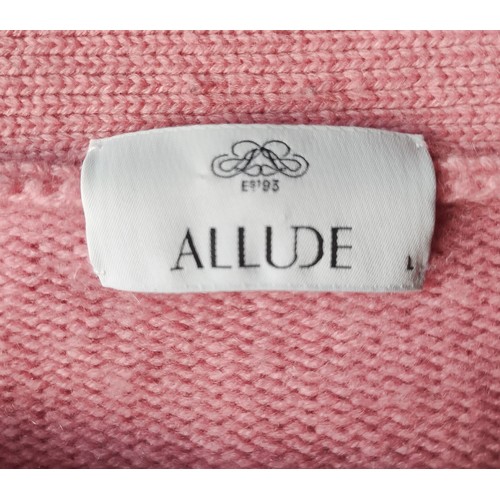 223 - Allude Pink 100% Cardigan. Size L. Small mark to left side (please see photos), but otherwise good c... 