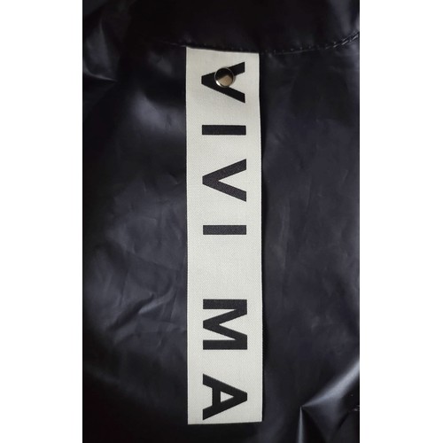 224 - Vivi Mari Black Oversized Hooded Raincoat. Pre-loved, very good condition.