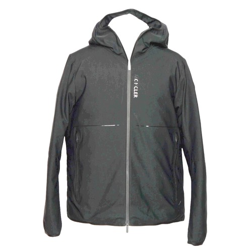 230 - Moncler Black Zip-Up Hooded Jacket. Label states 'Rukbat Giubotto' as style. Moncler size 4. Pre-lov... 