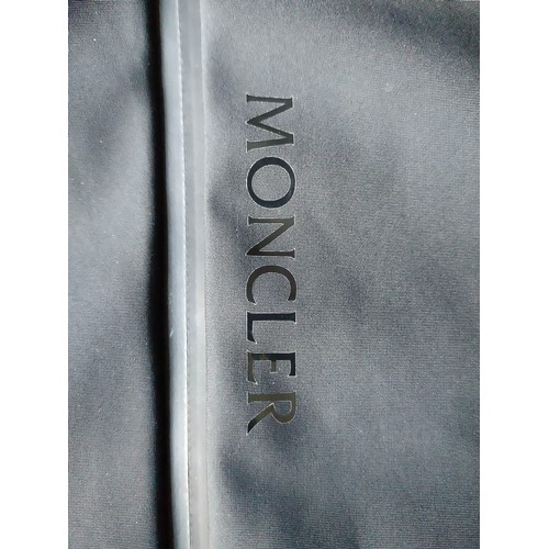 230 - Moncler Black Zip-Up Hooded Jacket. Label states 'Rukbat Giubotto' as style. Moncler size 4. Pre-lov... 