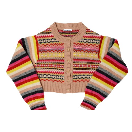 232 - Molly Goddard Cropped Cardigan. Multi-coloured design with striped sleeves. Size XL. Pre-loved, very... 