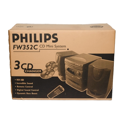 98 - Philips CD Mini System FW352C. Untested but all in original packaging.