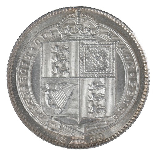 134 - Victoria Shilling , 1889. Lovely clean and clear fields. About Mint (S3926)