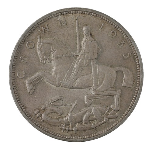 207 - George V, Crown. 1935. St George. Incuse lettering on edge. EF (S4048)