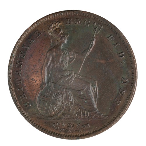 178 - Victoria, Penny, 1841. No colon after REG, ornamental trident. Some lovely coloured toning on obvers... 