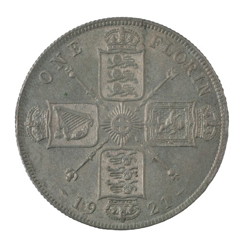 211 - George V, Florin, 1921. GVF recut shallow portrait (S4022A)