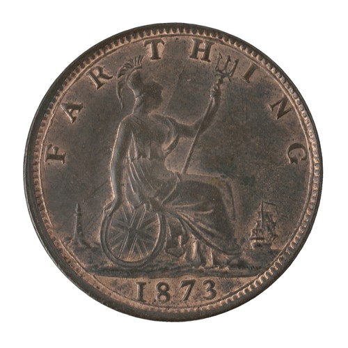 194 - Victoria, Farthing. 1873. Lovely tone with some lustre around the rim. GEF (S3958)