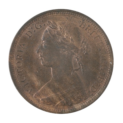 190 - Victoria, Half Penny, 1885. Some good lustre but with a black film across parts of the coin. EF (S39... 