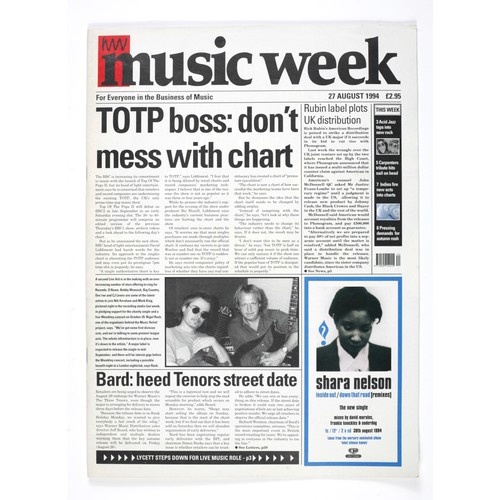 77 - Collection of Music Magazines Including:
4 x 'Music Week' magazines - 11/03/89, 27/08/94, 07/01/95, ... 