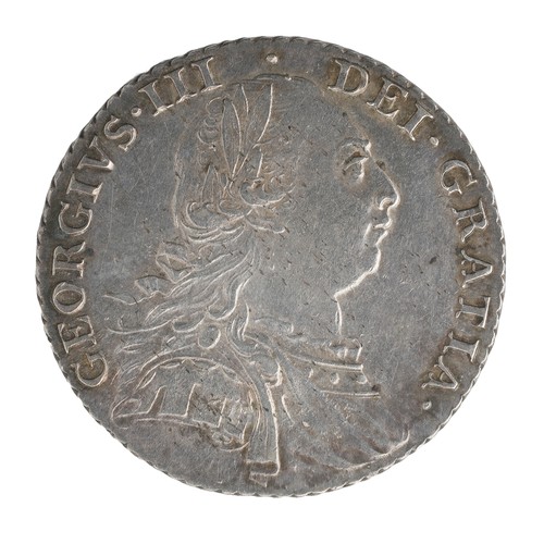 62 - George III, Shilling, 1787. No seem of hearts in shield. Stops on obverse and date. VF (S3743)