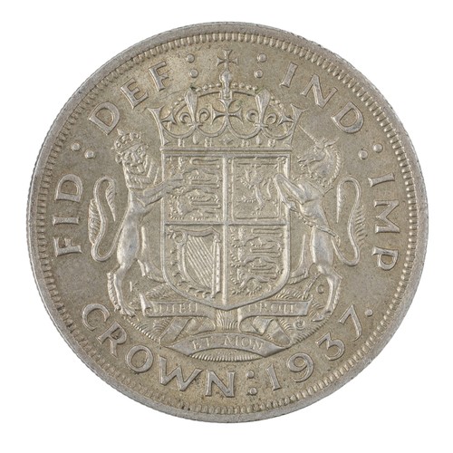 222 - George VI, Crown, 1937. Coronation commemorative. Arms and supporters. GVF (S4078)