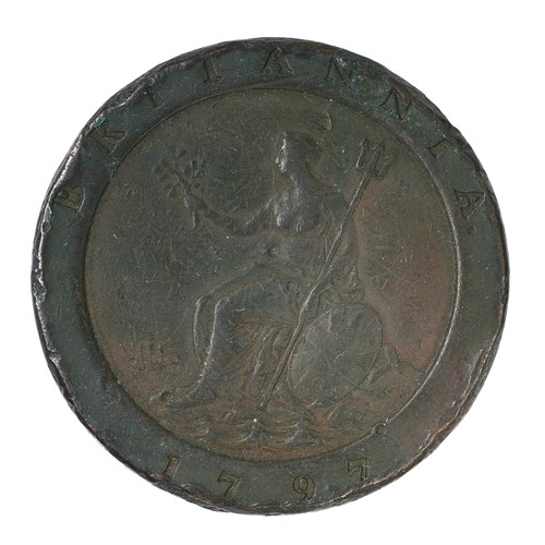 70 - George III, Cartwheel Twopence. 1797. Fine with some edge knocks, particularly to reverse. Fine (S37... 