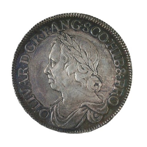 41 - Oliver Cromwell, 1658/7, Crown. A stunning delightfully toned crown with underlying brilliance. Supe... 