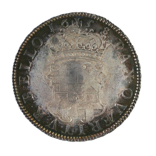 41 - Oliver Cromwell, 1658/7, Crown. A stunning delightfully toned crown with underlying brilliance. Supe... 